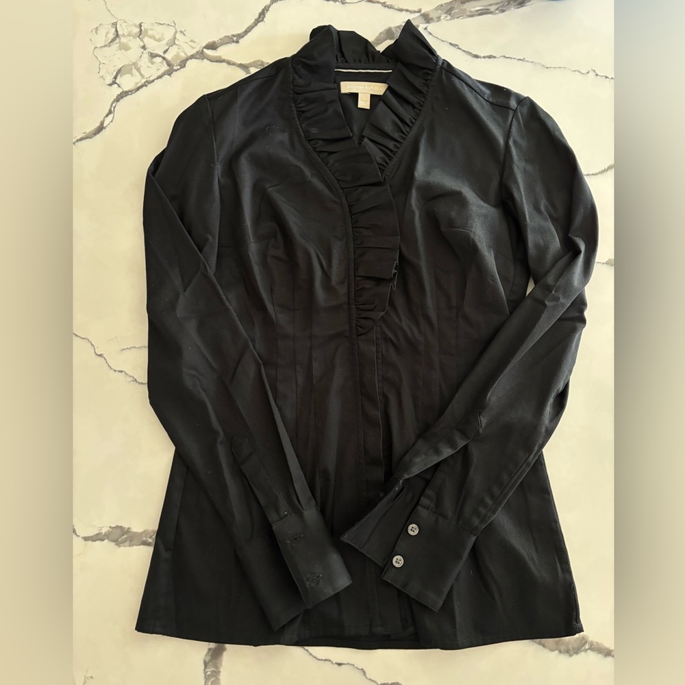 Banana Republic Elegant Black Ruffled Women's Top— 0